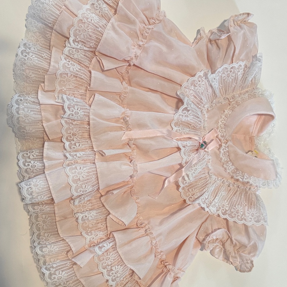 Pink Lace Ruffle Dress